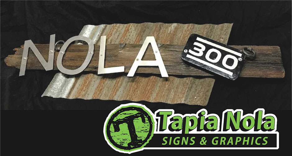 folk art new orleans, corrugated signs nola, metal cut out letters nola, wood carve signs