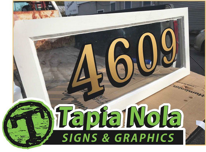 tapia nola transom new orleans tapia nola lettering&nbsp; house numbers custom
house numbers transom lettering


